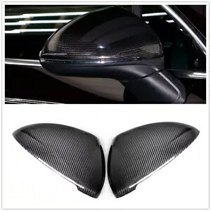カーボンファイバーリアサイドミラーカバーキャップポルシェカイエン 2015-2017 アドオン Carbon Fiber Rear Side Mirror Cover Cap For Porsche Cayenne 2015-2017 Add On 【並行輸入品】