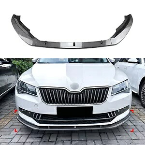 カーボンファイバールックフロントバンパースポイラーリップキットシュコダスーパーブ B8 2016-2018 Carbon Fiber Look Front Bumper Spoiler Lip Kit For Skoda Superb B8 2016-2018 【並行輸入品】