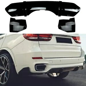 3 個リアバンパーディフューザーリップキット BMW X5 F15 2014-2018 M スポーツグロスブラック用 3pcs Rear Bumper Diffuser Lip Kit For BMW X5 F15 2014-2018 M Sport Gloss Black 【並行輸入品】