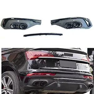 車のリアバンパーディフューザー排気アウディ Q5 S ラインスポーツバック 2021-2023 ブラック Car Rear Bumper Diffuser Exhaust For Audi Q5 S Line Sport Back 2021-2023 Black 【並行輸入品】