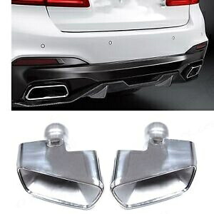 2017-2021 BMW 5 シリーズ G30 G31 530i 540i シルバーリアバンパー排気管 For 2017-2021 BMW 5-Series G30 G31 530i 540i Silver Rear Bumper Exhaust Pipe 【並行輸入品】