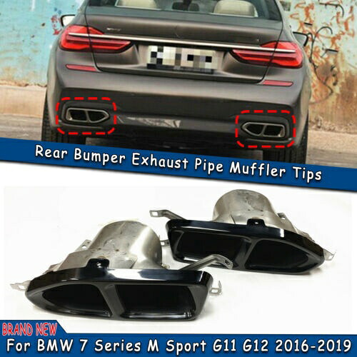 BLK リア排気マフラーテールパイプ先端 BMW 7 シリーズ M スポーツ G11 G12 2016-19 BLK Rear Exhaust Muffler Tail Pipe Tip For BMW 7 Series M Sport G11 G12 2016-19 【並行輸入品】
