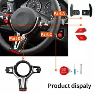 リアルカーボンファイバーキット BMW F20 F30 F32 F10 F12 F25 ステアリングホイールトリムグレー A Real Carbon Fiber Kit For BMW F20 F30 F32 F10 F12 F25 Steering Wheel Trim Gray A 【並行輸入品】