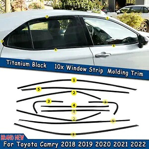 10x ウィンドウカバー トリム ストリップ ボディキット トヨタ カムリ 2018-2024 ステンレススチール用 10x Window Cover Trim Strip Body Kit For Toyota Camry 2018-2024 Stainless Steel 【並行輸入品】