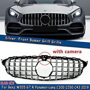 グリル C クラス W205 GT パナメリカーナ C300 C250 C43 2019-21 シルバー MS Grill Grille For C Class W205 GT Panamericana C300 C250 C43 2019-21 Silver MS 【並行輸入品】