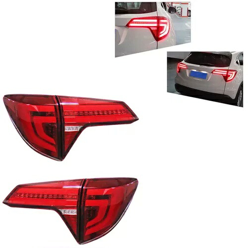 2016-2018 ホンダ HR-V VEZEL LED テールライトアセンブリ LED リアランプレッド For 2016-2018 Honda HR-V VEZEL LED Taillights Assembly LED Rear Lamps Red 【並行輸入品】