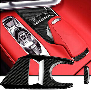 車のインナーマルチメディアボタンパネルカバーコルベット C8 20-24 ブラックカーボンファイバー Car Inner Multimedia Button Panel Cover For Corvette C8 20-24 Black Carbon Fiber 【並行輸入品】