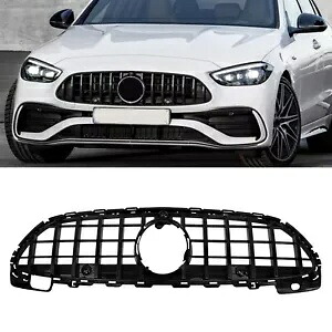 車のフロントバンパーグリルメルセデスベンツ W206 C クラス 2021-2023 GT スタイルブラック Car Front Bumper Grille For Mercedes Benz W206 C-Class 2021-2023 GT Style Black 【並行輸入品】