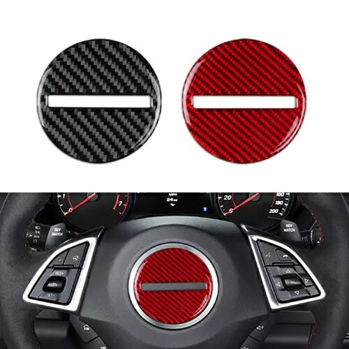 レッドカーボンファイバーステアリングホイールカバートリムシボレーカマロ 2017-2023 1pc Red Carbon Fiber Steering Wheel Cover Trim For Chevy Camaro 2017-2023 1pc 【並行輸入品】