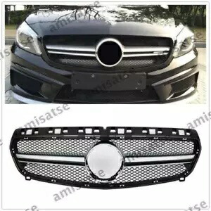 メルセデスベンツ W176 A クラスフロントグリルグリル 2013 2014 2015 シルバー AS For Mercedes Benz W176 A Class Front Grill Grille 2013 2014 2015 Silver AS 【並行輸入品】