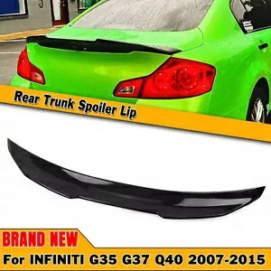 インフィニティ G37 2007-2015 4 ドアセダン PSM リアトランクスポイラーウイングリップブラック For Infiniti G37 2007-2015 4 Door Sedan PSM Rear Trunk Spoiler Wing Lip Black 【並行輸入品】