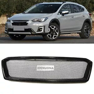 ブラックフロントバンパーグリルグリルメッシュスバル XV 2018-2021 カーボンファイバー Black Front Bumper Grill Grille Mesh For Subaru XV 2018-2021 Carbon Fiber 【並行輸入品】