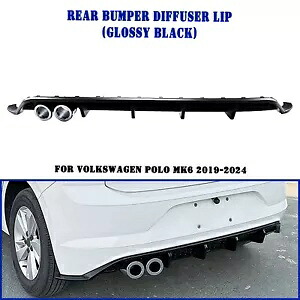 グロスブラックリアバンパーディフューザー 排気チップ付き VW ポロ MK6 2019-2024用 Gloss Black Rear Bumper Diffuser W/ Exhaust Tips For VW POLO MK6 2019-2024 【並行輸入品】 45,540円