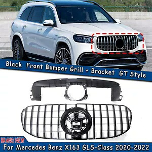 メルセデスベンツ X167 GLS 2020-24 フロントグリルメッシュグリル + バートリムブラックに適合 Fit For Mercedes Benz X167 GLS 2020-24 Front Grille Mesh Grill + Bar Trim Black 【並行輸入品】