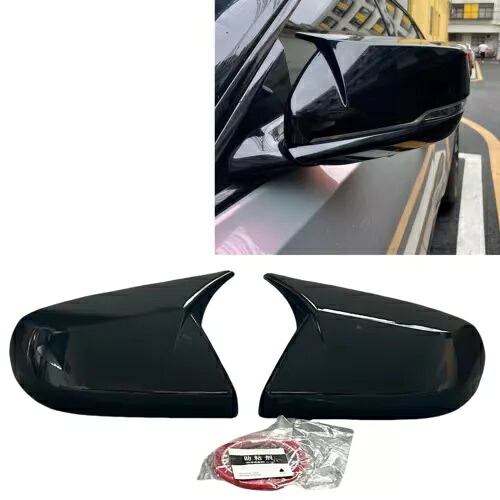 リアサイドミラーカバーキャップ アドオンフィット キャデラック CT4 ATS 2013-2024 グロスブラック Rear Side Mirror Cover Cap Add On Fit For Cadillac CT4 ATS 2013-2024 Gloss Black 【並行輸入品】
