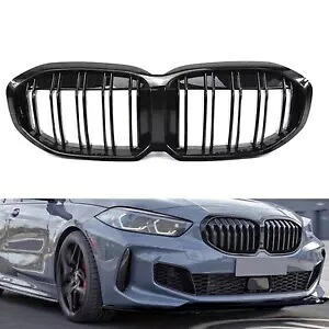 車のフロントバンパーグリル二重線スタイル BMW 1 シリーズ F40 2019-2023 ブラック Car Front Bumper Grille Double Line Style For BMW 1 Series F40 2019-2023 Black 【並行輸入品】