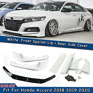 ホワイト 9 個フロント + リアスポイラーサラウンド成形トリムホンダアコード 2018-20 White 9PCS Front + Rear Spoiler Surround Moulding Trim For Honda Accord 2018-20 【並行輸入品】