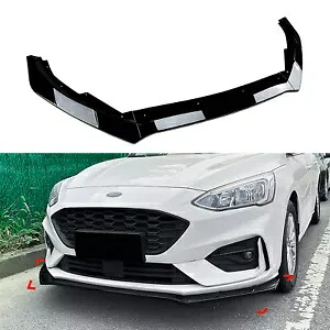 車のフロントバンパースポイラーリップキットフォードフォーカス MK4 ST ライン 2019-22 グロスブラック Car Front Bumper Spoiler Lip Kit For Ford Focus MK4 ST Line 2019-22 Gloss Black 【並行輸入品】