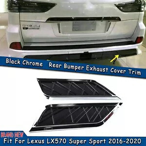 ブラックリアバンパー排気トリムカバーレクサス LX570 スーパースポーツスタイル 2016-2020 Black Rear Bumper Exhaust Trim Cover For LEXUS LX570 Super Sport Style 2016-2020 【並行輸入品】