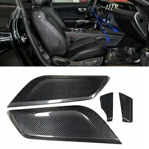 ドライカーボンファイバーセンターコンソールサイドパネルカバートリムフォードマスタング 2015-2023 Dry Carbon Fiber Center Console Side Panel Cover Trim For Ford Mustang 2015-2023 【並行輸入品】