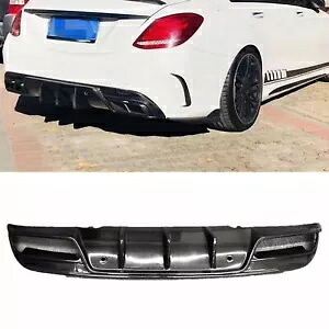 ベンツ W205 C250 C300 C43 C63 2015-2019 4 ドアリアディフューザーリップカーボンファイバー For Benz W205 C250 C300 C43 C63 2015-2019 4Door Rear Diffuser Lip Carbon Fiber 【並行輸入品】