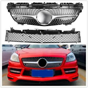 フィットベンツ R172 SLK クラス 200 SLK300 フロント グリル グリル 12-16 シルバー Fit Benz R172 SLK Class 200 SLK300 Front Grill Grille 12-16 Silver 【並行輸入品】