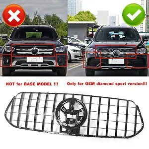 ブラック フロント グリル GT R グリル メルセデス ベンツ GLE SUV W167 19-23 カメラ AA 付き Black Front Grille GT R Grill for Mercedes Benz GLE SUV W167 19-23 w/ Camera AA 【並行輸入品】