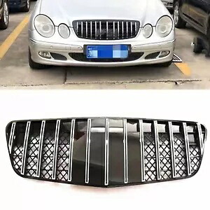 ABS クロームフロントバンパーグリルメルセデスベンツ W211 E クラス 2003-2005 GT スタイル ABS Chrome Front Bumper Grille For Mercedes Benz W211 E-Class 2003-2005 GT Style 【並行輸入品】