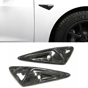 鍛造カーボンファイバーフロントサイドフェンダーカバートリムテスラモデル 3/Y 2020-2022 Forged Carbon Fiber Front Side Fender Cover Trim For Tesla Model 3/Y 2020-2022 【並行輸入品】