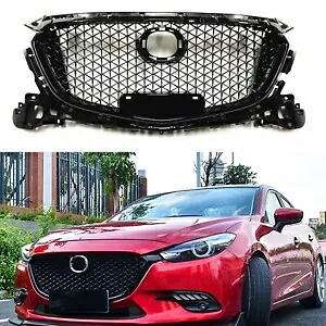 光沢のあるフロントバンパーグリルハニカムグリルマツダ 3 アクセラ 2017 2018 AA Glossy Front Bumper Grill Honeycomb Grille For Mazda 3 Axela 2017 2018 AA 【並行輸入品】