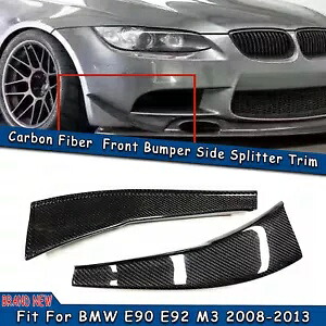 フロントバンパーサイドフィンスプリッターカナードリップ BMW E90 E92 M3 07-13 カーボンファイバー Front Bumper Side Fins Splitter Canard Lip For BMW E90 E92 M3 07-13 Carbon Fiber 【並行輸入品】