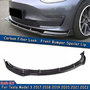 カーボンファイバールックフロントバンパースポイラー 2017 2018 2019-2023 テスラモデル 3 A Carbon Fiber Look Front Bumper Spoiler For 2017 2018 2019-2023 Tesla Model 3 A 【並行輸入品】
