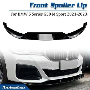 車のフロントバンパースポイラーリップ BMW 5 シリーズ G30 M スポーツ 2021-2023 グロスブラック Car Front Bumper Spoiler Lip For BMW 5 Series G30 M Sport 2021-2023 Gloss Black 【並行輸入品】