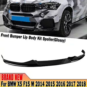 グロスブラックフロントバンパースポイラースプリッターリップ BMW X5 F15 M スポーツ 2014-2018 Gloss Black Front Bumper Spoiler Splitter Lip For BMW X5 F15 M Sport 2014-2018 【並行輸入品】