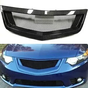 1x フロントバンパーグリルメッシュハニカムスタイルアキュラ TSX 2011-2014 カーボンファイバー 1x Front Bumper Grille Mesh Honeycomb Style For Acura TSX 2011-2014 Carbon Fiber 【並行輸入品】