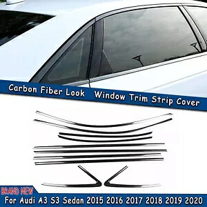 1 セットブラックステンレス鋼ウィンドウトリムストリップカバーアウディ A3 S3 セダン 2015-20 1Set Black Stainless steel Window Trim Strip Cover For Audi A3 S3 Sedan 2015-20 【並行輸入品】
