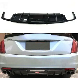 1pc リアバンパーディフューザーリップキャデラック CT6 2016-2020 ブラックカーボンファイバールック 1pc Rear Bumper Diffuser Lip For Cadillac CT6 2016-2020 Black Carbon Fiber Look 【並行輸入品】
