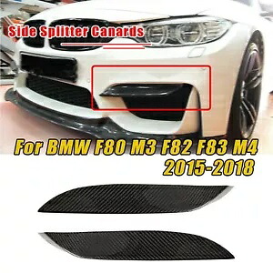 2 個カーボンファイバーフロントバンパーサイドスプリッターカナードリップ BMW F80 M3 F82 F83 2pcs Carbon Fiber Front Bumper Side Splitter Canard Lip For BMW F80 M3 F82 F83 【並行輸入品】