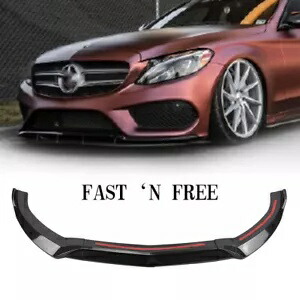 フロントバンパースポイラースプリッターリップボディキット 2015-18 ベンツ C クラス W205 スポーツ用 Front Bumper Spoiler Splitter Lip Body Kit For 2015-18 Benz C-Class W205 Sport 【並行輸入品】