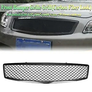 フロントバンパーアッパーグリルグリルインフィニティ G35 G37 2007-2009 セダンカーボンルック Front Bumper Upper Grille Grill For Infiniti G35 G37 2007-2009 Sedan Carbon Look 【並行輸入品】