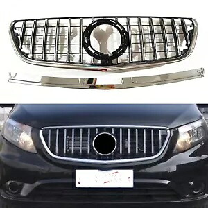ベンツメトリス V260 W447 ABS フロントグリル 2016-2020 GT R グリルシルバー A For Benz Metris V260 W447 ABS Front Grille 2016-2020 GT R Grille Silver A 【並行輸入品】