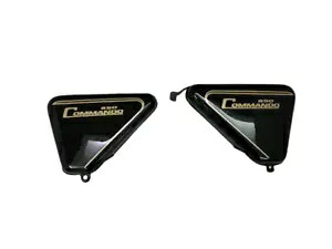 Norton Commando Roadster ブラック塗装 850 サイドパネルに適合 Fit For Norton Commando Roadster Black Painted 850 Side Panel 【並行輸入品】