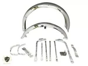 BSA A7 A10 スーパーロケット ゴールドスター クローム マッドガード セット + 穴なしで固定 BSA A7 A10 SUPERROCKET GOLDSTAR CHROMED MUDGUARD SET+ STAYS WITHOUT HOLES 【並行輸入品】