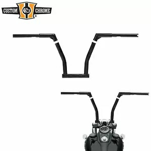 サテンブラック 12インチ ライズ 調節可能 エイプハンガー ハンドルバー ハーレーダイナ FLD用 Satin Black 12\