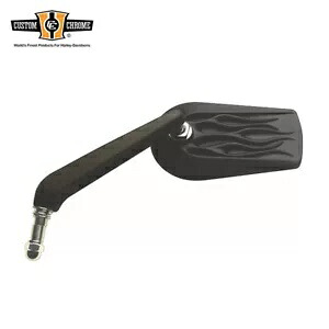 ブラックリアビューサイドフレームミラーハーレーツーリングスポーツスターソフテイルダイナに適合 Black Rear View Side Flame Mirrors Fit For Harley Touring Sportster Softail Dyna 【並行輸入品】