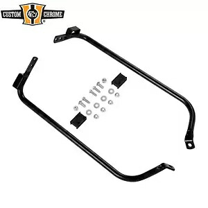 ブラックサドルバッグブラケットサポートキットハーレーツーリング FLHRS FLHX 1997-2008 に適合 Black Saddlebag Brackets Support Kit Fit For Harley Touring FLHRS FLHX 1997-2008 【並行輸入品】