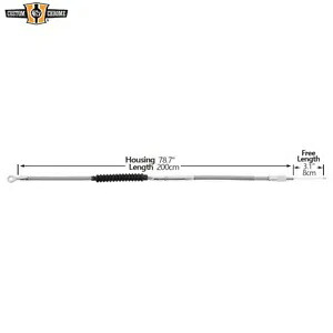 200CM ステンレス 78.7インチ クラッチケーブル ハーレーロードキング エレクトラ ストリート グライドに適合 200CM Stainless 78.7\