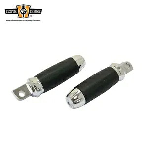 パノラマカスタムフットペグセットクローム+ブラックラバーフィットハーレー男性マウントスタイル Panorama Custom Foot Peg Set Chrome+Black Rubber Fit For Harley Male Mount Style 【並行輸入品】