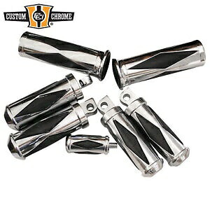 クロームスパーフットペグハンドグリップセットハーレーソフテイルダイナスポーツスターXLに適合 Chrome Spur Foot Pegs Hand Grips Set Fit For Harley Softail Dyna Sportster XL 【並行輸入品】 43,560円
