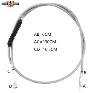 130CM ステンレスクラッチケーブル 51インチ ハーレー FLHTC FXRC FLT FLTC 1983-1987 に適合 130CM Stainless Clutch Cable 51\